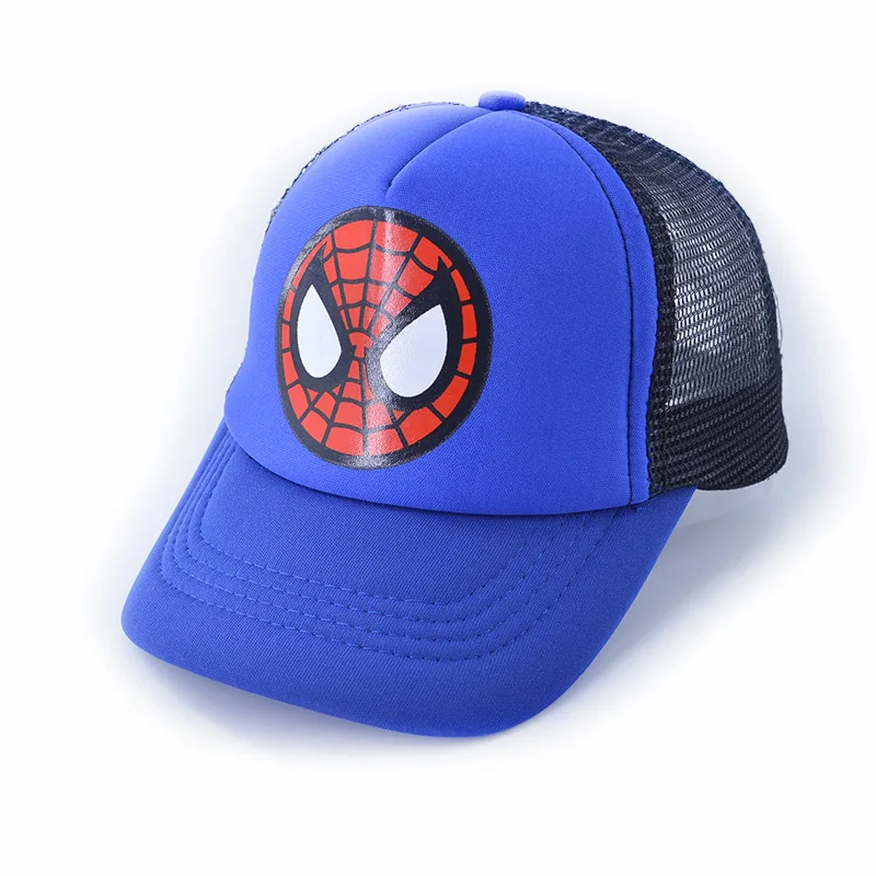 Spider Blue HPBBKD, новинка года, кепка для маленьких мальчиков и девочек, бейсболка для мальчиков, бейсболка с мультяшным принтом для девочек, уличная Спортивная Кепка в стиле хип-хоп, Детская солнцезащитная Кепка, XH-043 - Цвет: Spider Blue