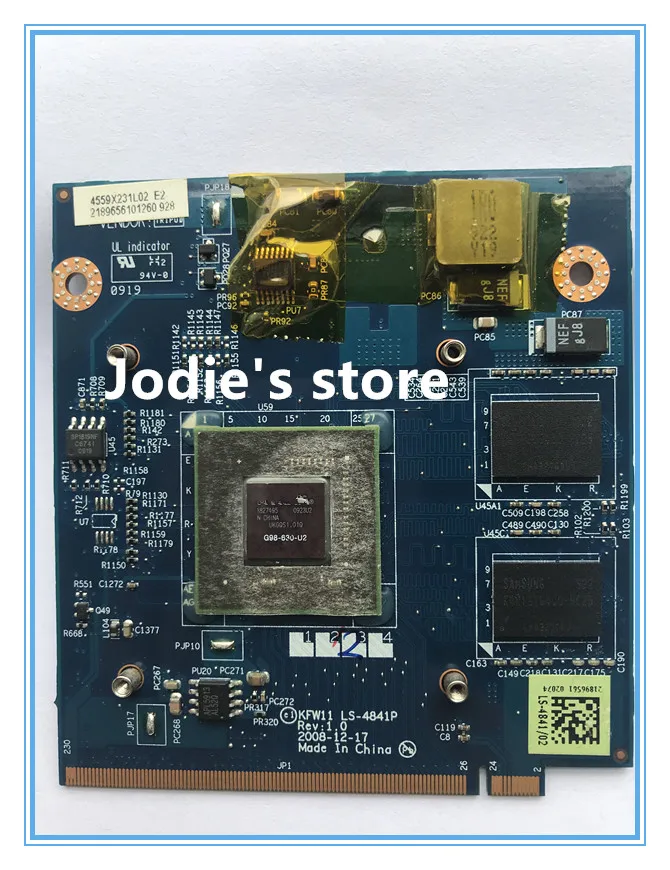 9300MGS 9300M GS видео Vga Графическая карта памяти 256 Мб KFW11 G98-630-U2 для Dell Inspiron 1427 1428 |