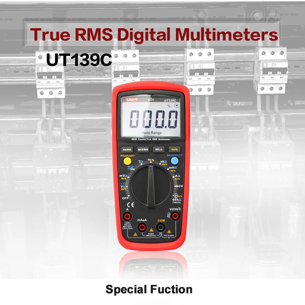 UNI-T UT139C True RMS цифровой мультиметр Авто Диапазон тест er 6000 отсчетов Вольтметр Сопротивление Тест er температура Тест Транзистор