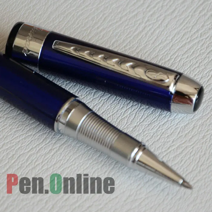 Шариковая ручка JINHAO 250 эксклюзивная темно синяя серебристая отделка и зажим|roller