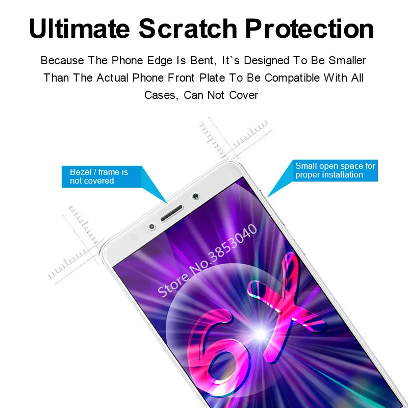 1 шт. закаленное стекло для Huawei Honor 6X ультра-тонкий протектор экрана 6X5 5 &quotпленка |