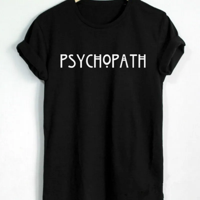 Skuggnas PSYCHOPATH TShirt American Horror Story Shirt Tumblr Pop Culture Sarcastic cute Tee Shirt Harajuku aesthetic Tops