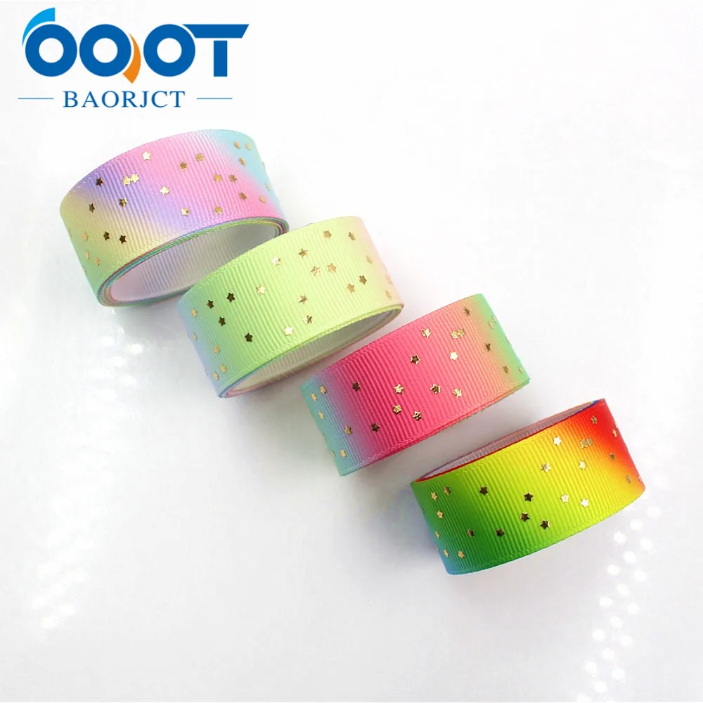 OOOT BAORJCT 1710054 22mm 10yards Bronzing Ribbons Thermal transfer Printed grosgrain Wedding Accessories DIY handmade material | Дом и сад