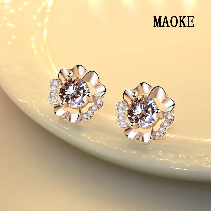 Акция S925 Tremella Spike III Sansheng сливы серьги гвоздики модные ювелирные изделия для