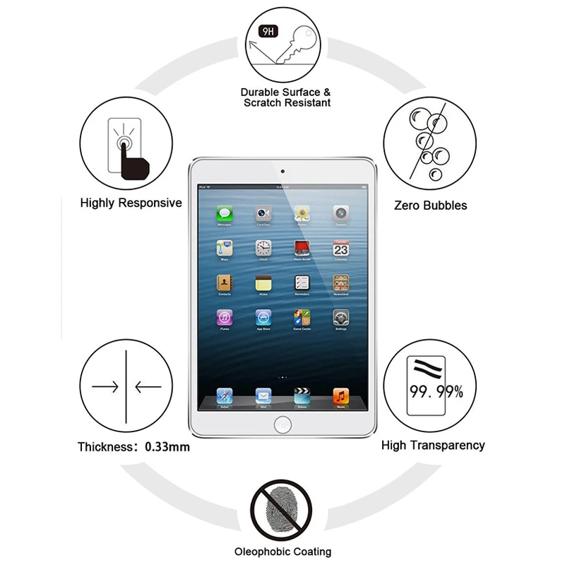 Tempered Glass on The for Ipad Mini Pro Air 1 2 3 4 5 6 2017 2018 7.9 9.7 10.5inch Screen Protector A1822 A1823 A1893 | Компьютеры и