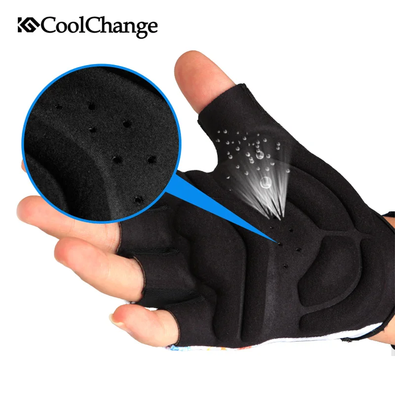 Велосипедные перчатки CoolChange на полпальца велосипедные для горного велосипеда