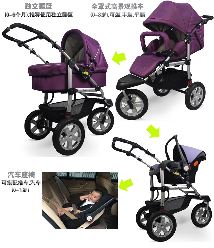 BabyBoom детская прогулочная коляска для бега, Детский Светильник с высоким пейзажем, откидывающаяся детская коляска, cochesitos de bebe