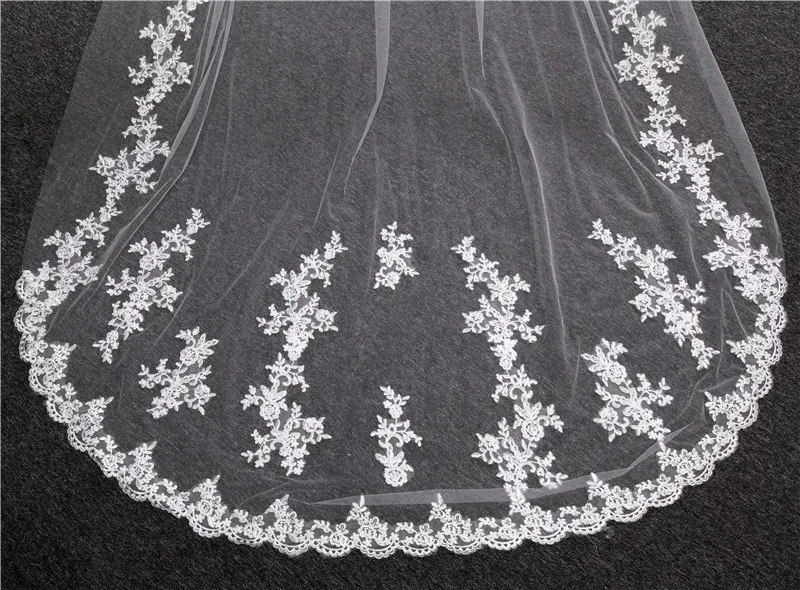Wedding Long Veil White Ivory 3 Meters Bridal Veils Mesh for Bride | Свадьбы и торжества