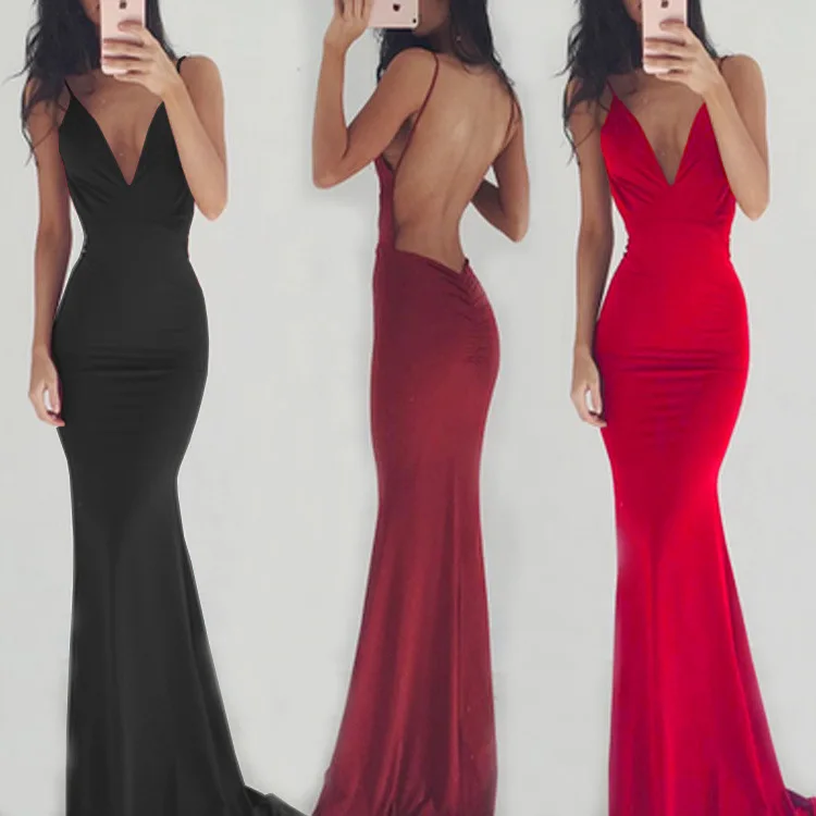 Mama style Модное Новое тонкое женское платье с v-образным вырезом и открытой спиной