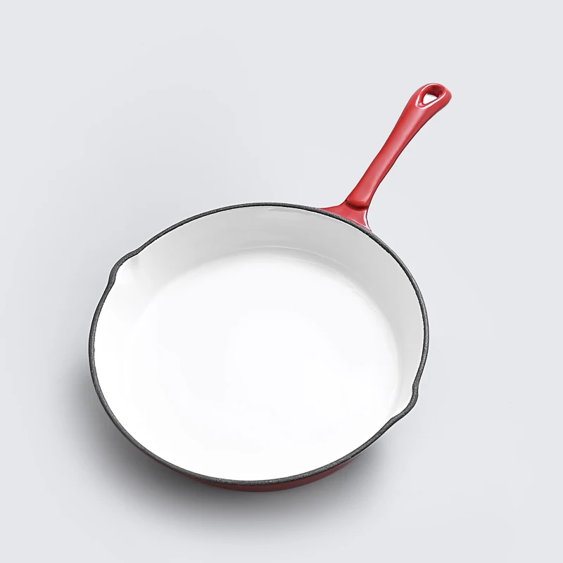 Enameled iron thickened pan induction cooker gas non stick pot grill fried eggs steak single handle frying cookware | Дом и сад