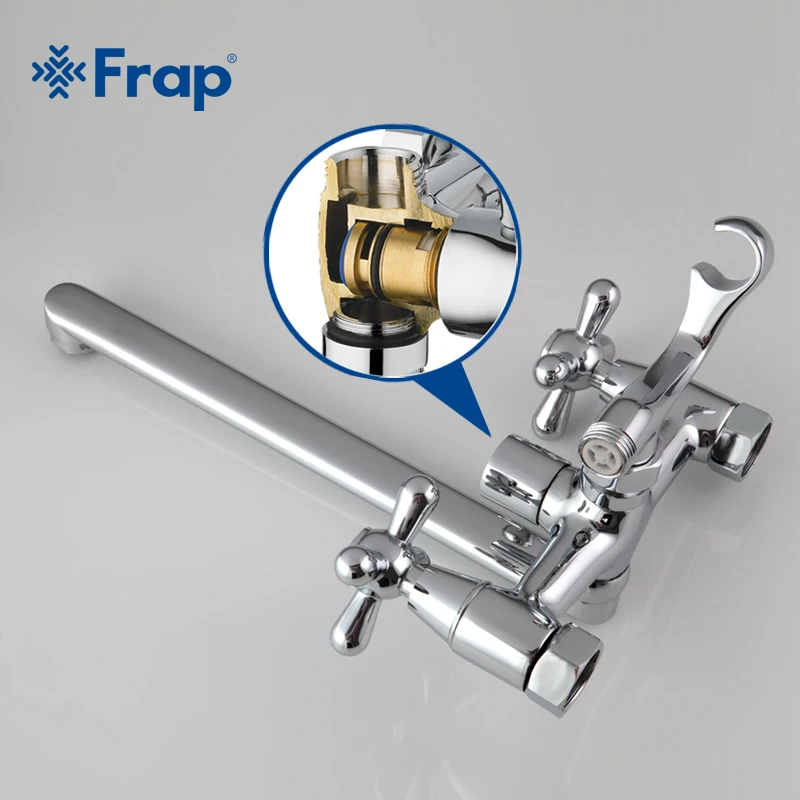 Frap комбинированные Смесители для ванной комнаты с занавеской 30 см длинный выход