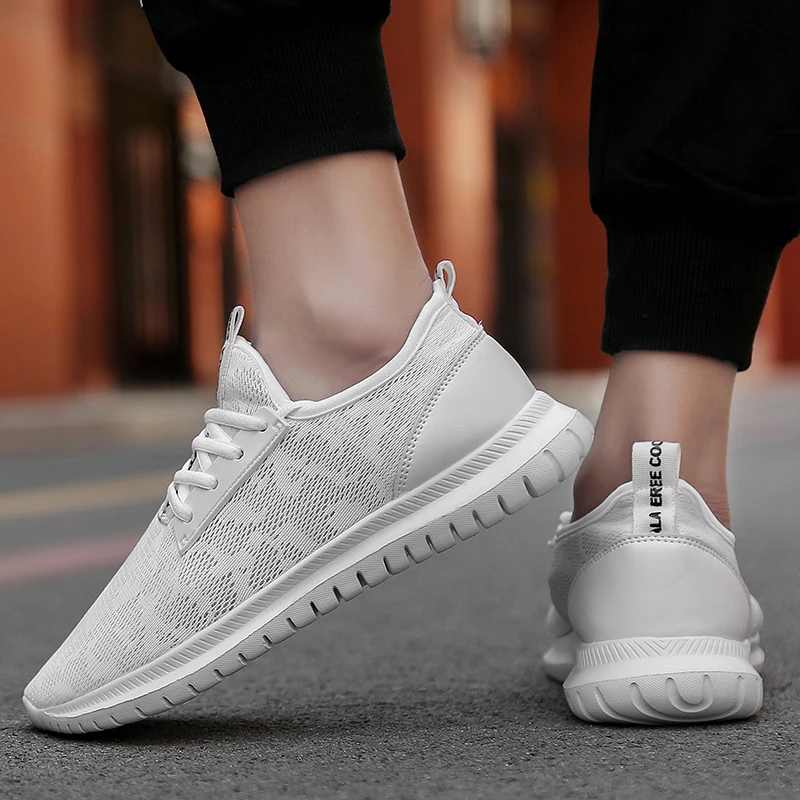 Мужские кроссовки сетчатые дышащие летние повседневные мужская спортивная