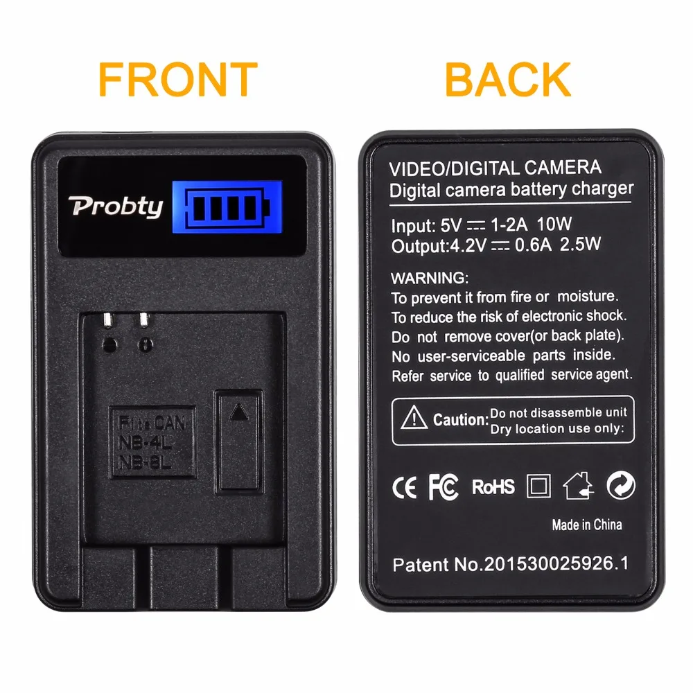 Фото Зарядное устройство USB Probty NB-4L NB 4L NB4L для Canon ELPH 100 HS 310 HS 300HS 330HS Powershot SD1400 IS SD750 SD1000 SD600 SD1100 №2