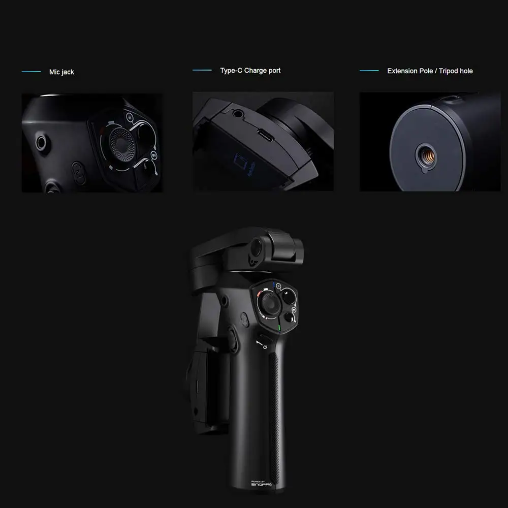 Snoppa Atom 3-Axis Складной Карманный ручной шарнирный стабилизатор для камеры GoPro для GoPro Беспроводной зарядки, встроенный микрофон PK гладкой 4