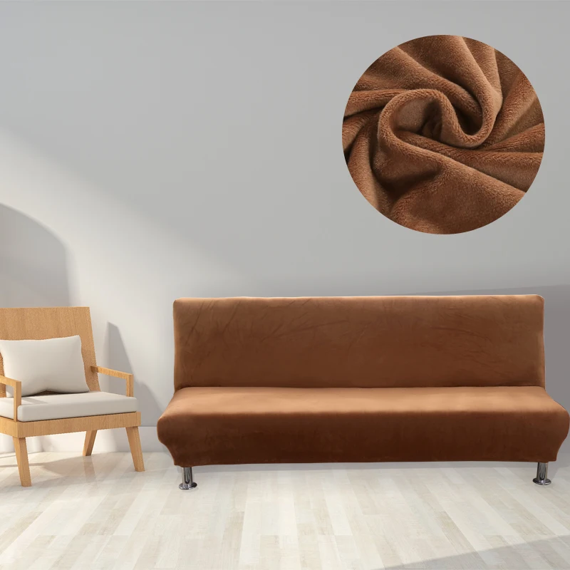 

185-210cm Winter Plush Sofa Bed Cover velvet thick All-inclusive Slipcover Sofa Without Armrest Sofa Cover Capa De Sofa