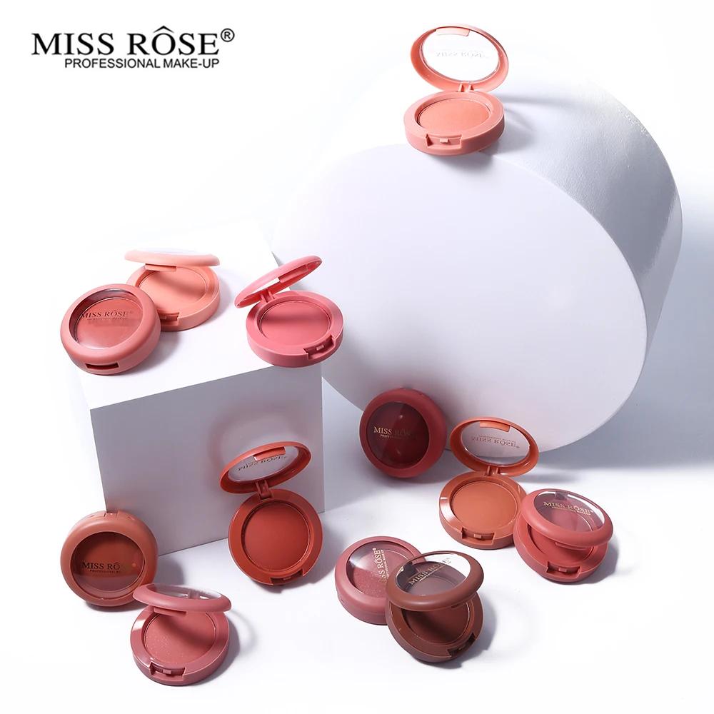 Набор румян Miss Rose 12 цветов нюдовые розы запеченные для щек палитра минеральная