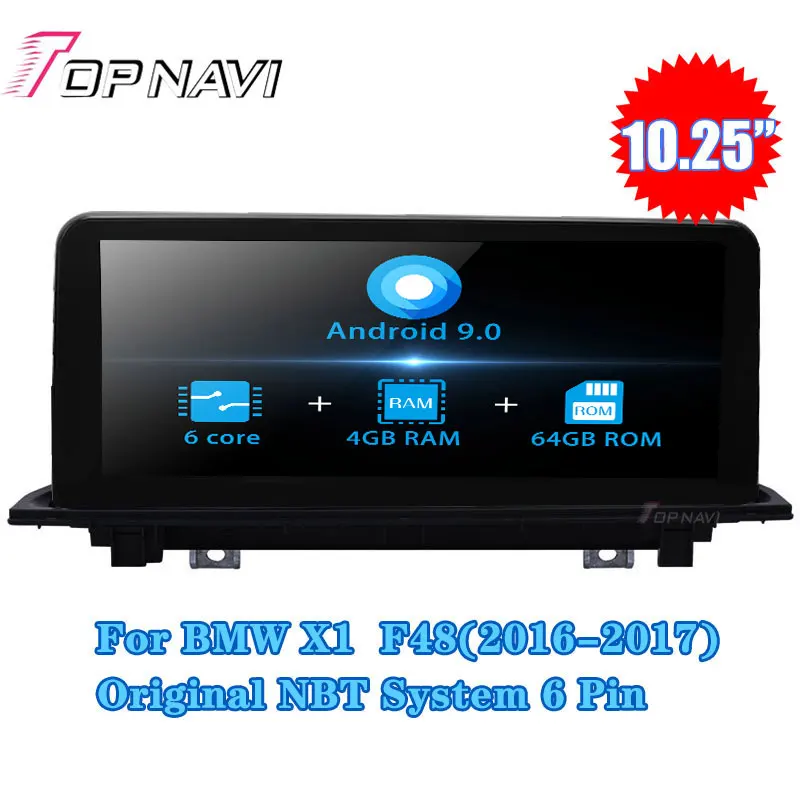 

Автомобильный стереоплеер Topnavi, 10,25 дюйма, Android 9,0, для BMW X1 F48 (2016-2017), GPS-навигация, радио, без DVD, медиацентр, двойной Din, MP3