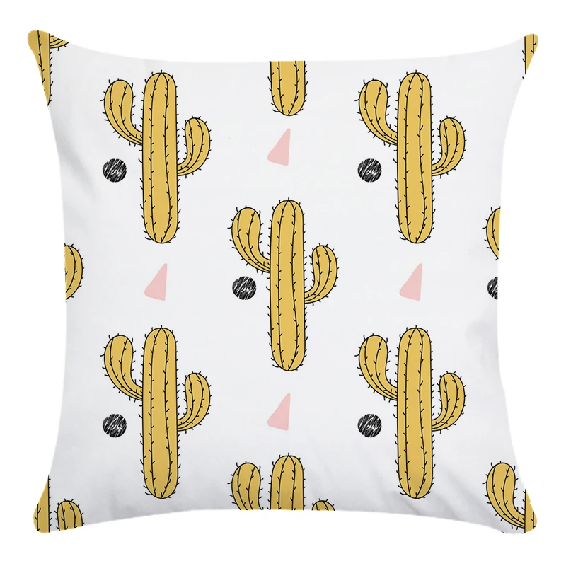 

Cute Colorful Cactus Printed Cotton Polyester Cushions Cover Sofa 18'' Pillow Cases Creative Home Decoration Pillowcases CR029
