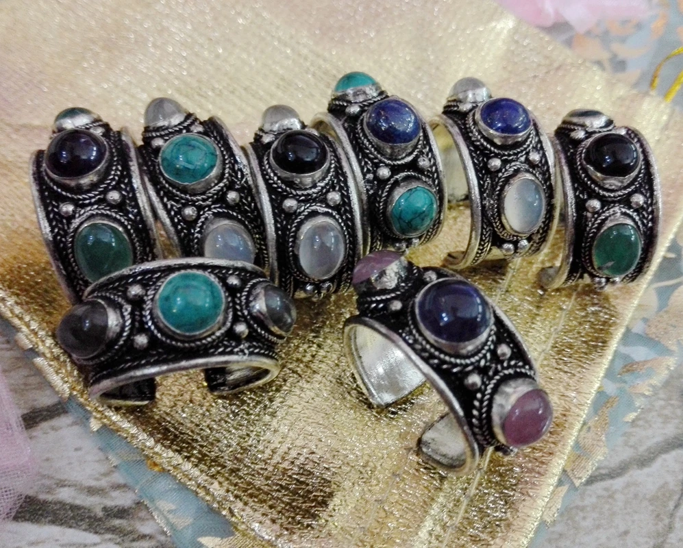 1 шт. случайные поставки модное тибетское серебряное кружевное кольцо из