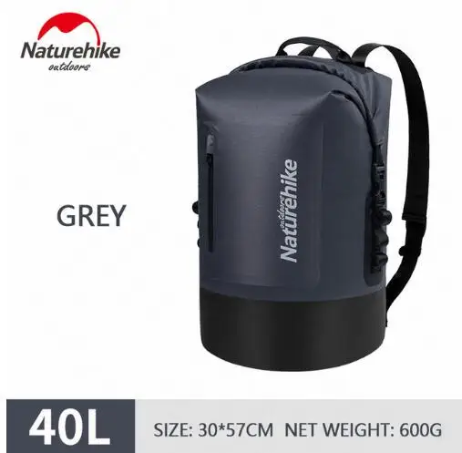 40L Gray Naturehike 20L 30L 40L 420D TPU водонепроницаемые речные треккинговые сумки, сухая сумка для влажного разделения, водонепроницаемая сумка для хранения - Цвет: 40L Gray