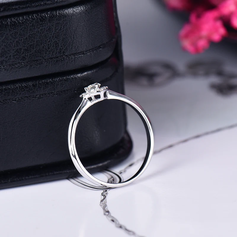 LANMI Настоящее твердое 18Kt Au750 Белое золото натуральный круглый 0.1ct SI уточнение алмаз обручальные кольца для женщин романтическое ювелирное изделие подарок