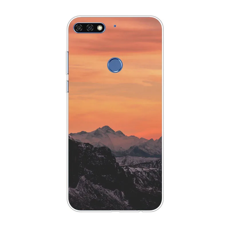 huawei honor 7 pro Case Silicon Mountain scenery Painting TPU Back Cover for Phone protect Bags shell |
