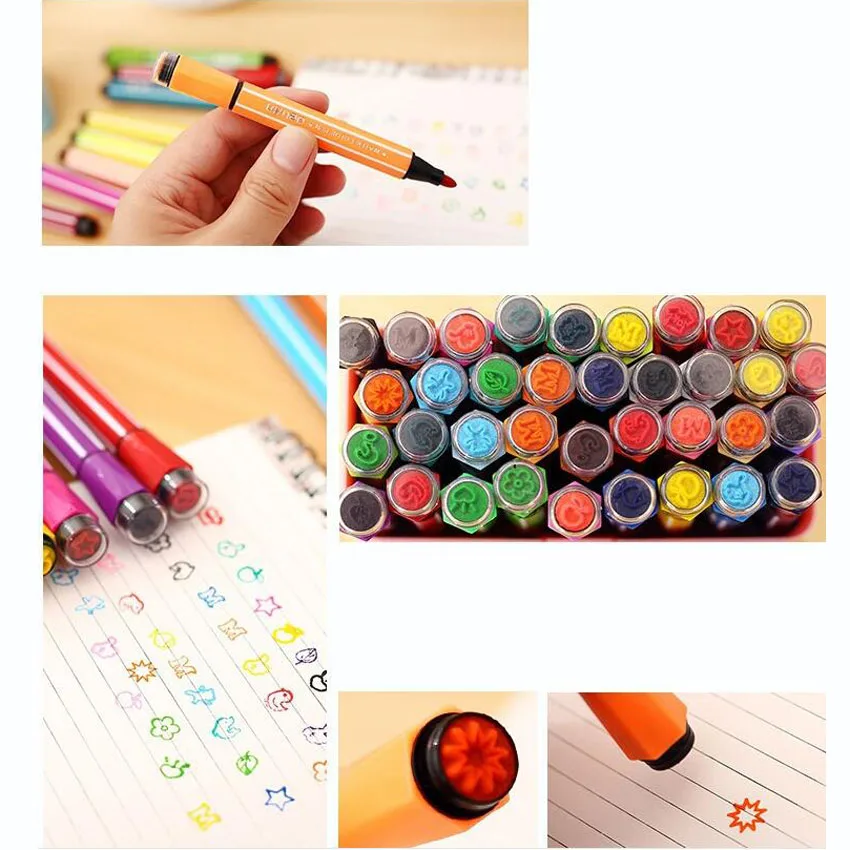 Милые канцелярские маркеры 12 шт./лот моющиеся акварельные для детей подарок на