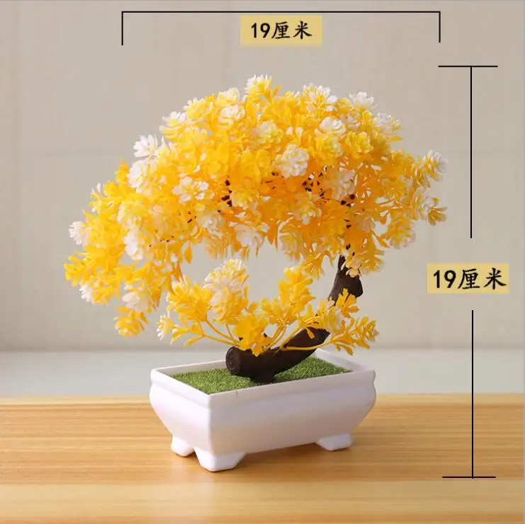 yellow Праздничные и вечерние украшения для дома, бонсай, пластиковые искусственные растения а076 - Цвет: yellow
