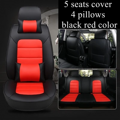 black red luxury Передний+ задний Чехол для сидения автомобиля для Audi a1 a3 a4 a5 a6 a7 a8 a4L a6L a8L q2 q3 q5 q7 q5L sq5, RS Q3, a4 b8/b6, a3 8 p a4 b7, a6 c5, a6 c6 - Название цвета: black red luxury