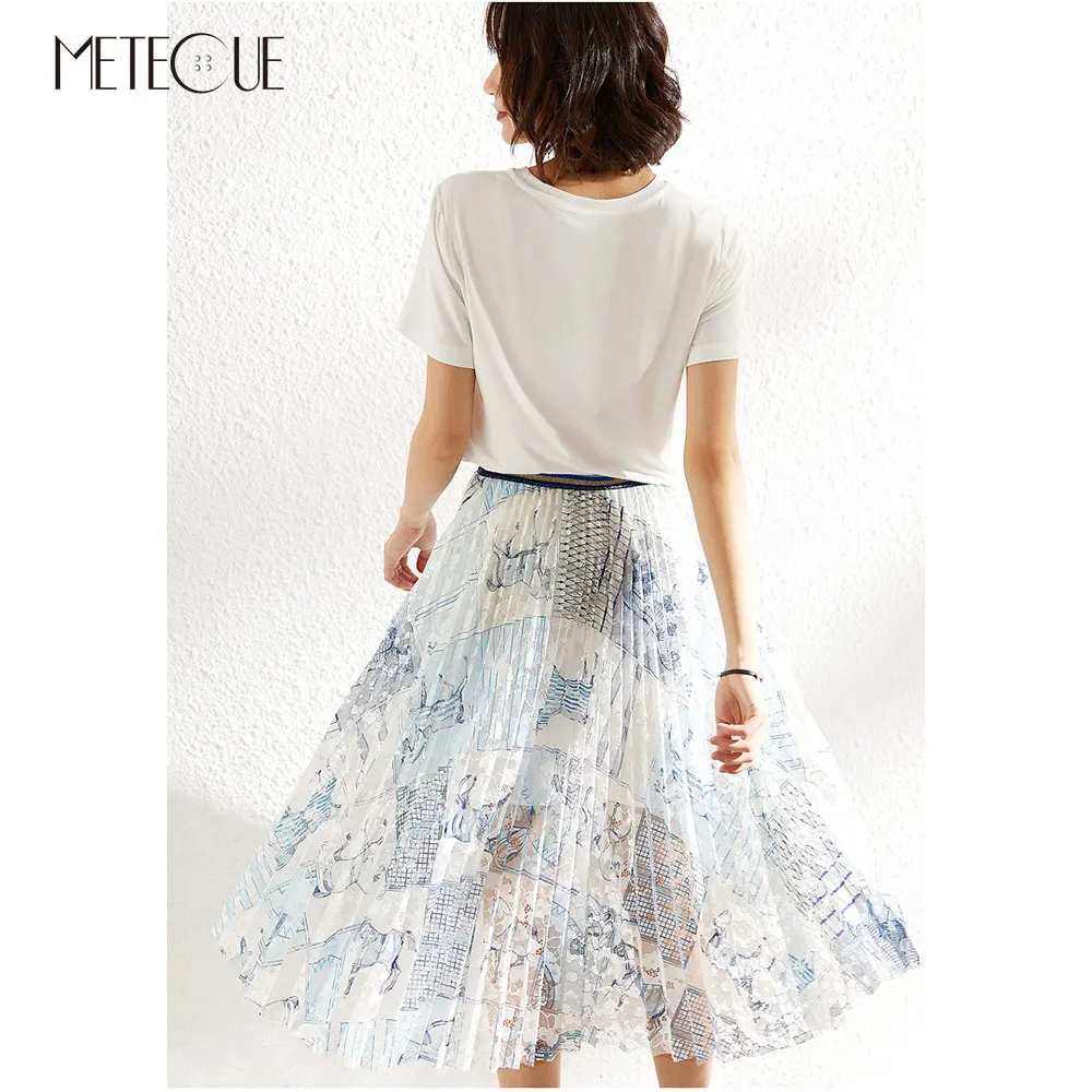 Шелк модал Лоскутная Женская футболка 2019 весна лето мода лошадь шаблон короткий