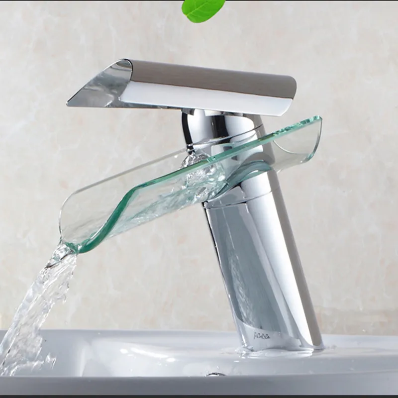 Бесплатная доставка латунный круглый стеклянный смеситель для раковины кран