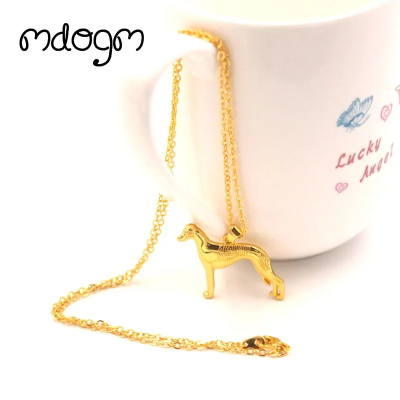 Милый ожерелье с изображением уиппета собака животное кулон покрыто золотом