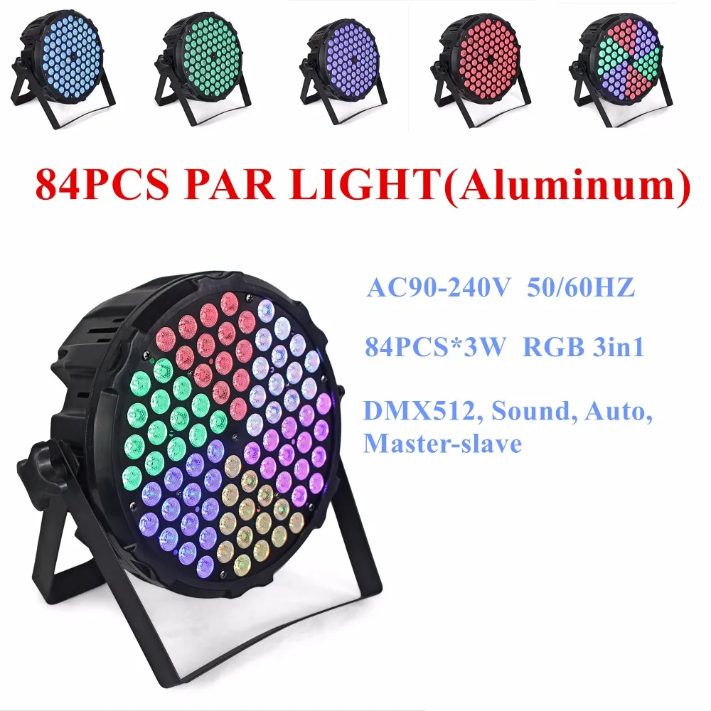 8 шт./лот LED Par лампы из алюминия 84 шт. Ламповые бусины 3 Вт RGB DMX профессиональное