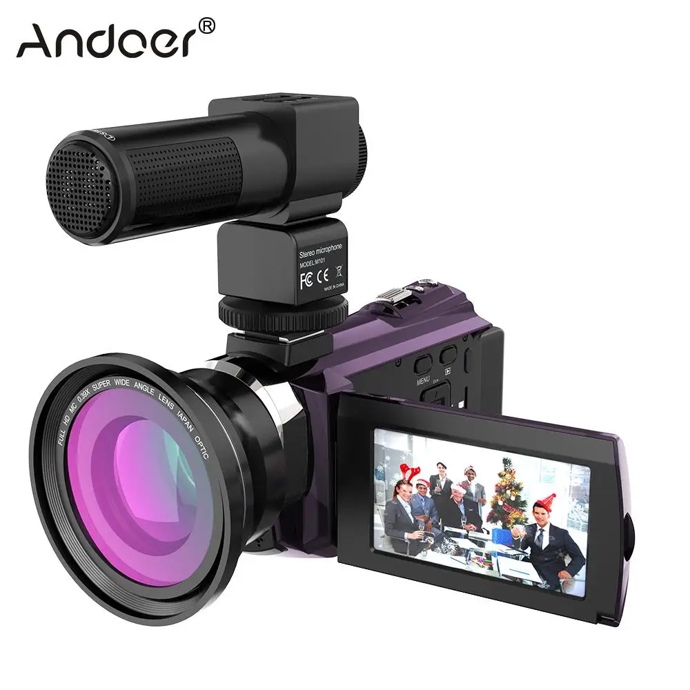 Цифровая видеокамера Andoer Wi Fi 4K 1080P 48 МП с сенсорным экраном|Любительские