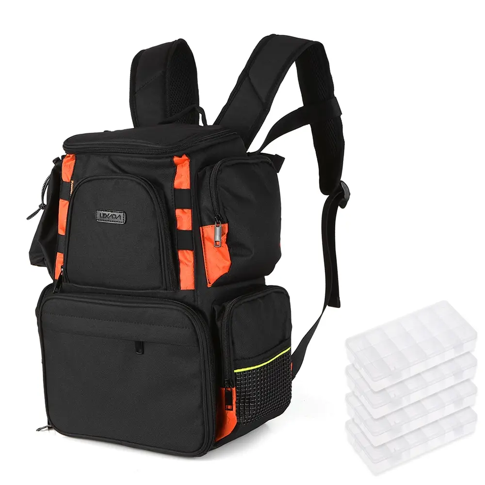 

Fishing Bag Fishing Tackle Bag Fishing Lures Bait Box Storage Bag with 4 Fishing Tackle Boxes
