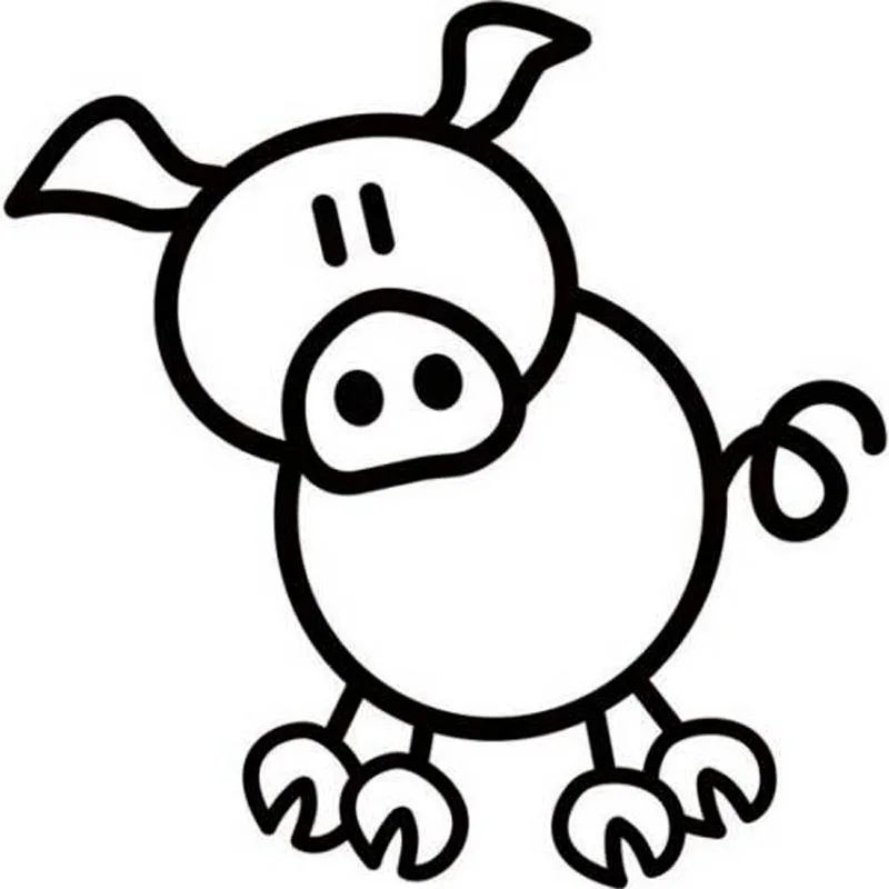 

15,4x15,5 см Веселая мультяшная свинья Оригинальная виниловая фотография Черная Серебряная Фотография