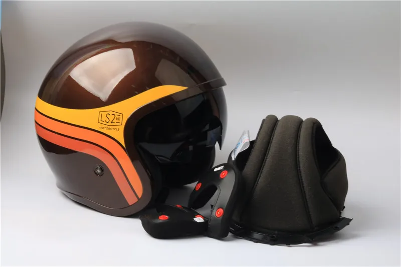 Ls2 OF599 шлемы Spitfire moto rcycle шлем jet винтажный шлем с открытым лицом Ретро 3/4 полушлем casco moto capacete moto ciclismo