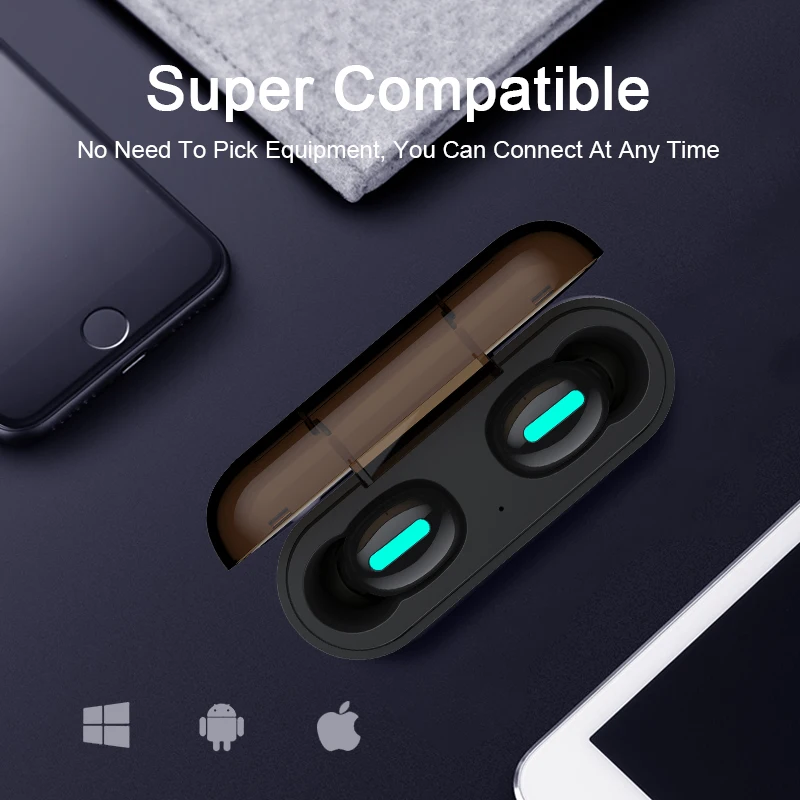 Мини Bluetooth 5 0 наушники вкладыши TWS с Беспроводные спортивные игровая гарнитура