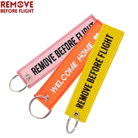 remove before flight keychain motorcycle embroidery fashion keychain luggage label key ring for car styling key ring 3 pcslot