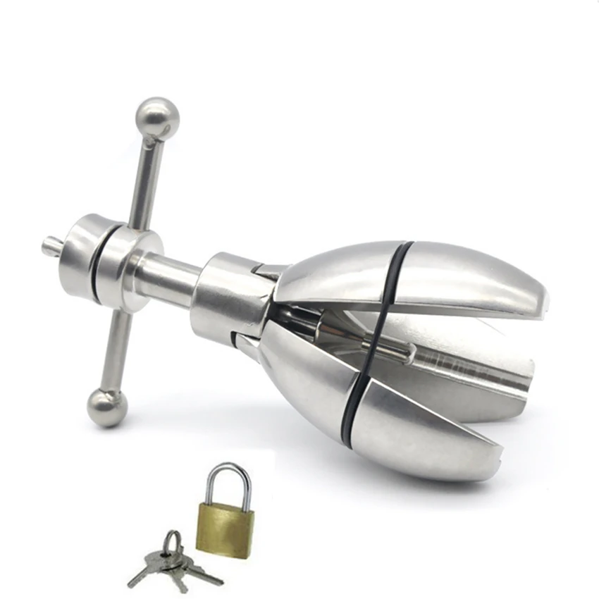 Насадка для расширения анала из нержавеющей стали с замком.