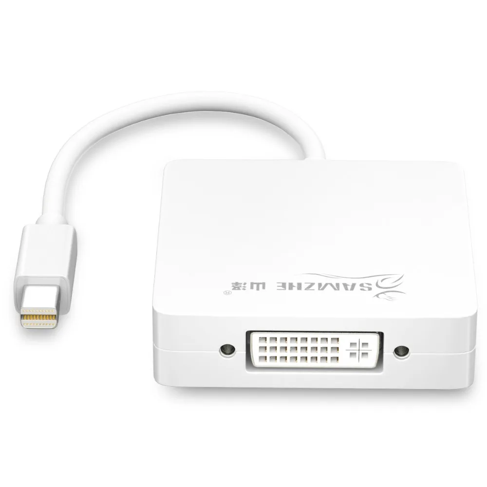 SAMZHE Mini DP адаптер к HDMI/VGA/DVI порт 3 в 1 кабель с интерфейсом Thunderbolt высокоскоростной