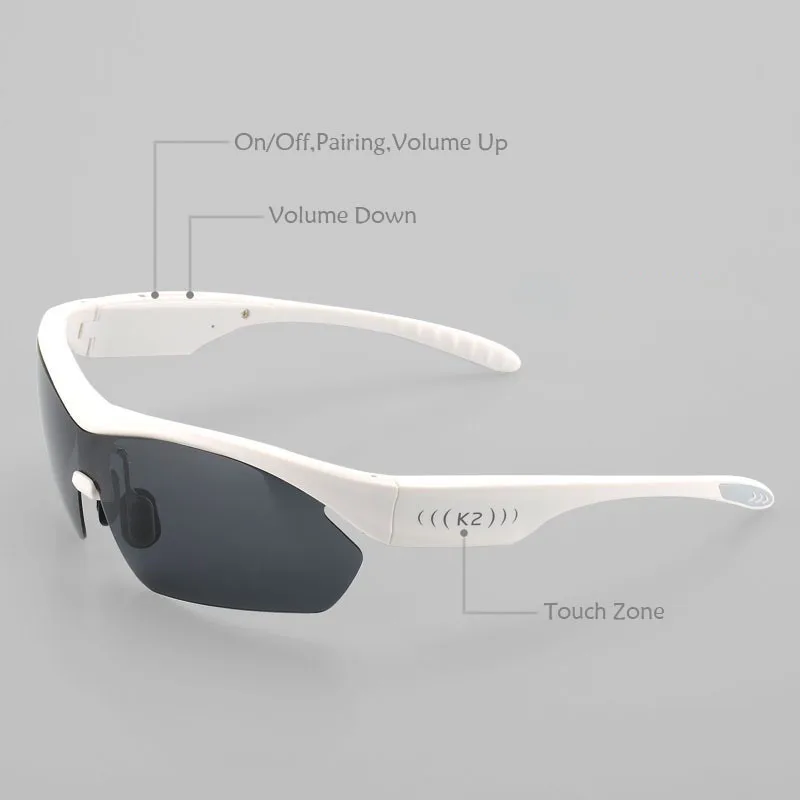 K2 Smart Touch Polarized Sunglasses Bluetooth 4.0 Stereo Headphone Headset Voice Control w/ Mic For iPhone Samsung LG Xiaomi HTC |