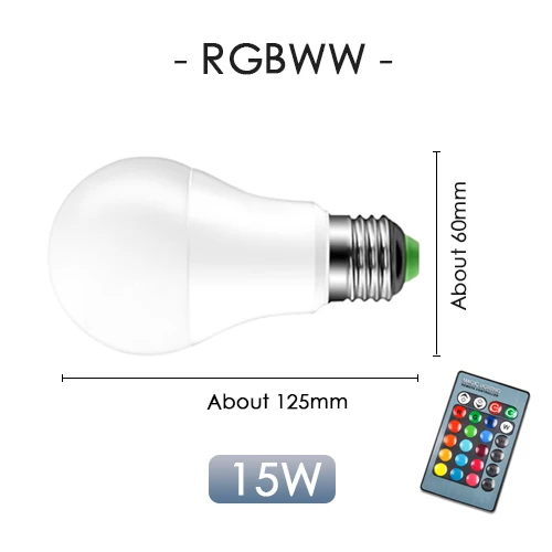 RGBWW 15W Светодиодный RGB/RGBW/RGBWW E27 5W 10W 15W точечный светильник пультом дистанционного управления красочный для отдыха и вечеринок бар AC220V 240V домашний декор ночной Светильник - Испускаемый цвет: RGBWW 15W