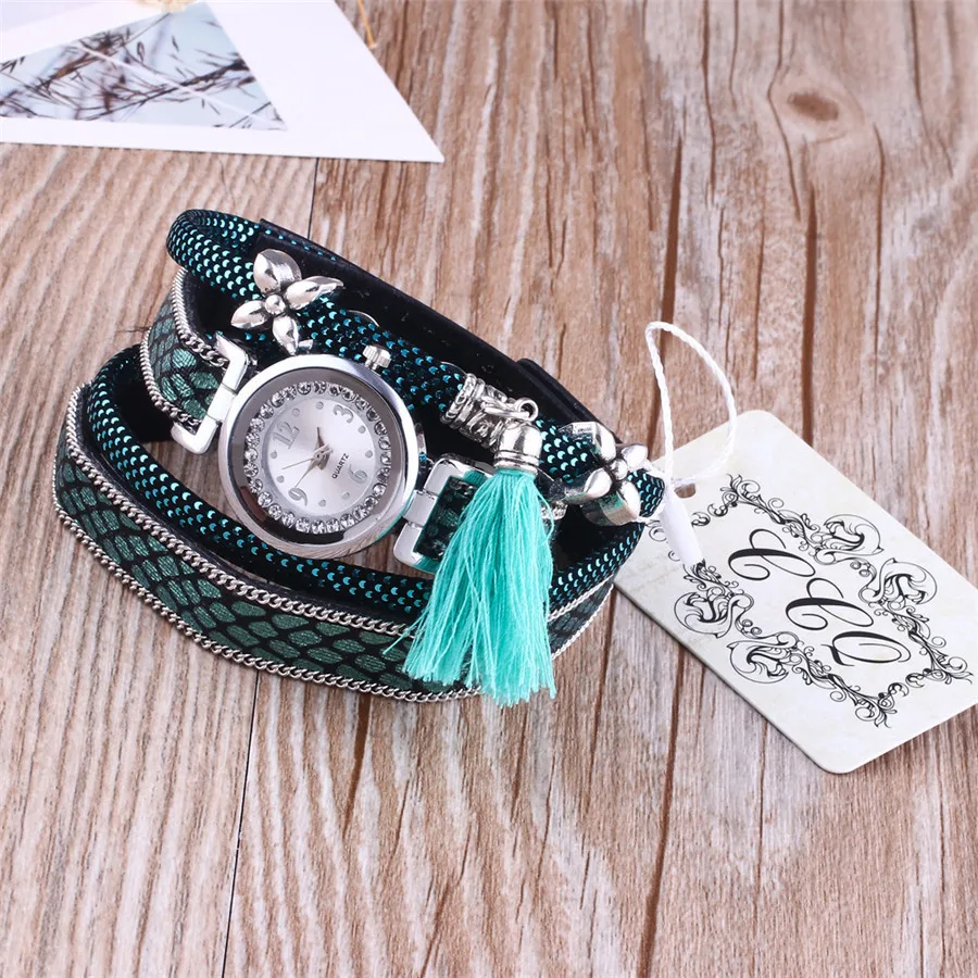CCQ, модные женские часы-браслет, серебряные, дизайн, подвеска с кисточкой, наручные часы, кожа, Ретро стиль, кварцевые часы, подарок, C75