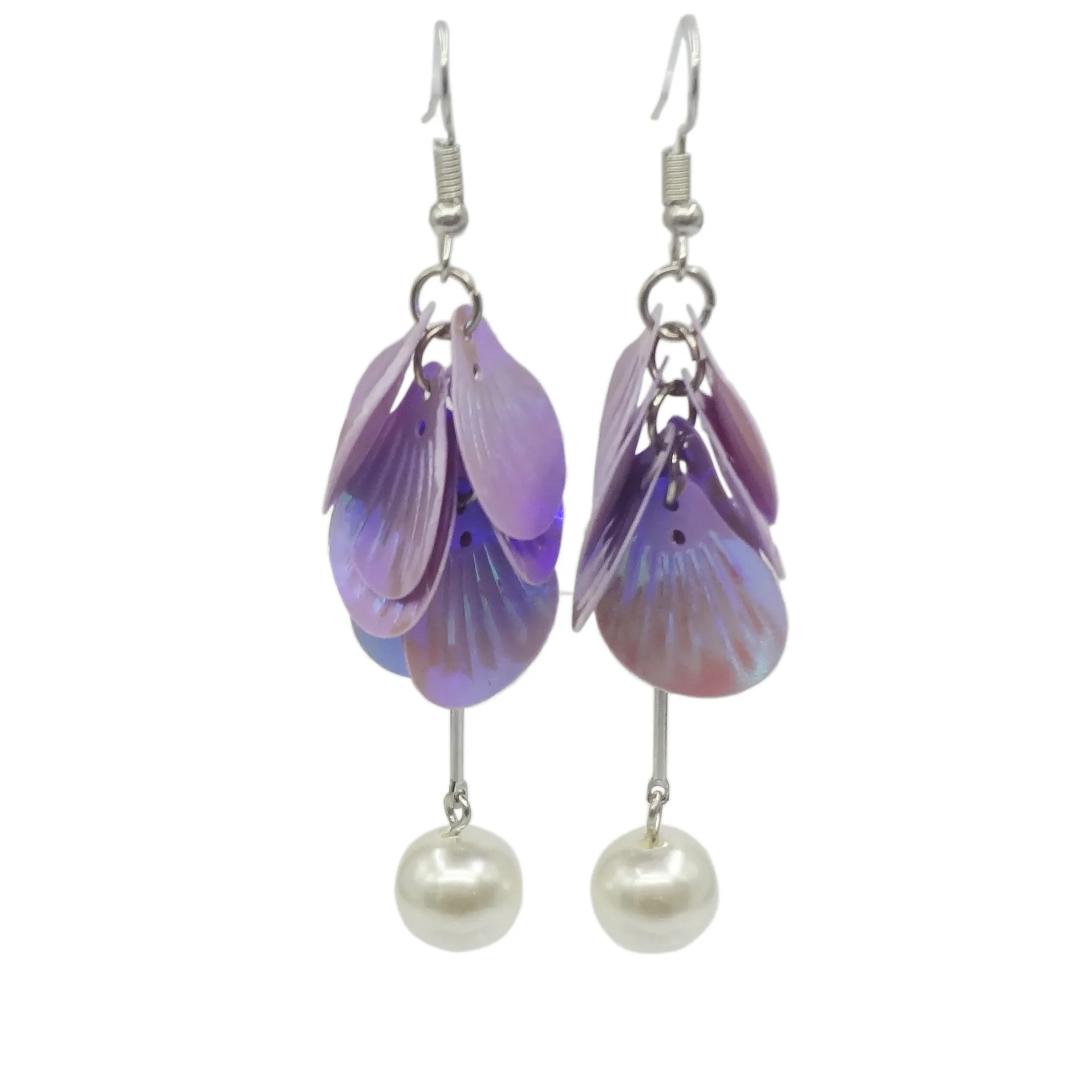 Новинка 2018 блестящие жемчужные серьги лазерные яркие цвета супер флэш ракушки