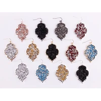 cut out pave champagne crystals morocco dangle drops statement earrings for women