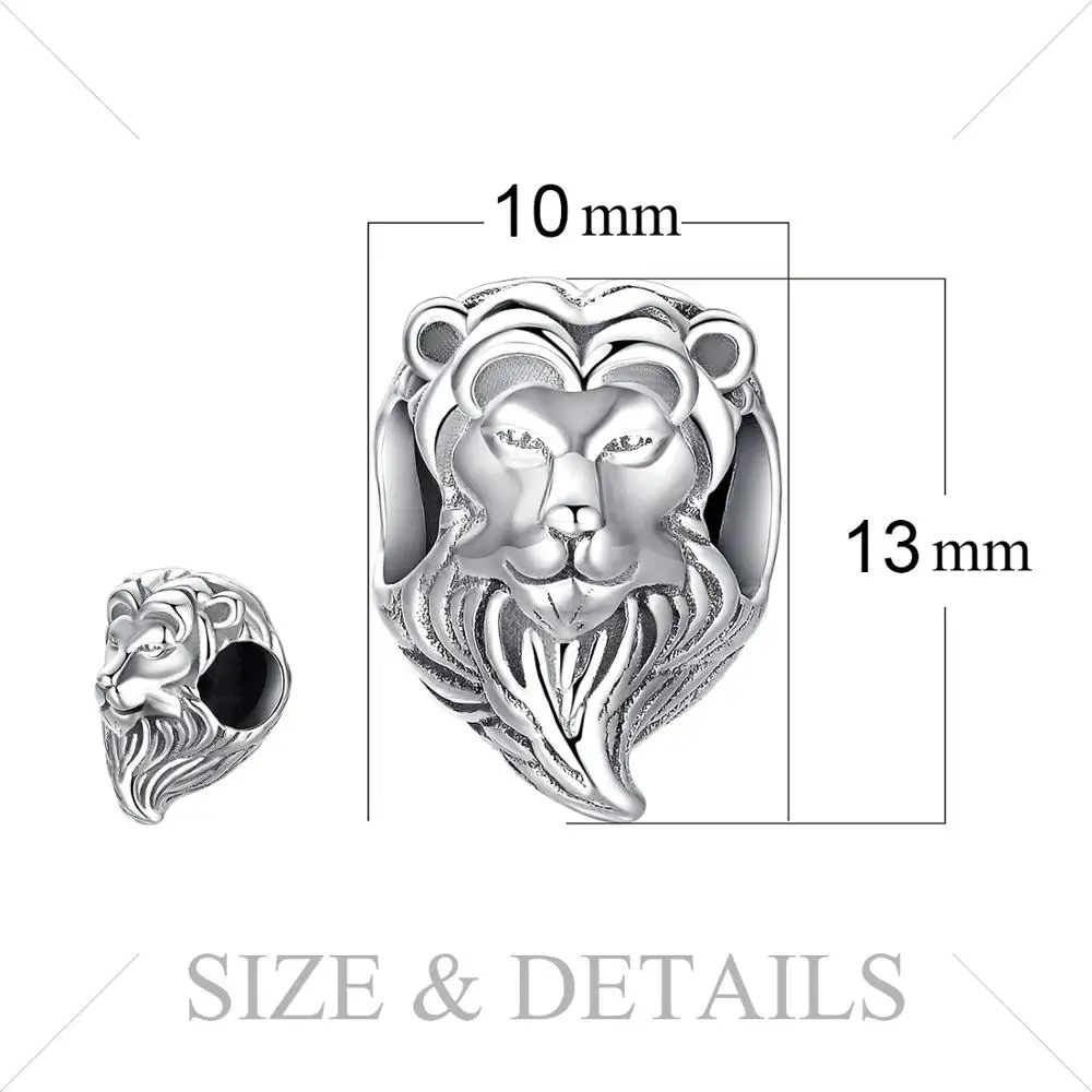 JewelryPalace Храброе сердце 925 пробы голова льва из серебра Шарм Бусины Fit Браслеты для женщин как красивые подарки новая Лидер продаж