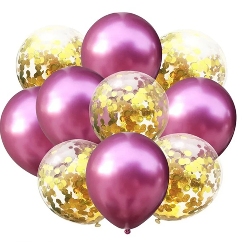gold pink 10 шт Металлические шары для свадьбы и дня рождения, украшение стола, девичник для мальчиков и девочек, девичник, вечерние, выпускные, золотые принадлежности - Цвет: gold pink