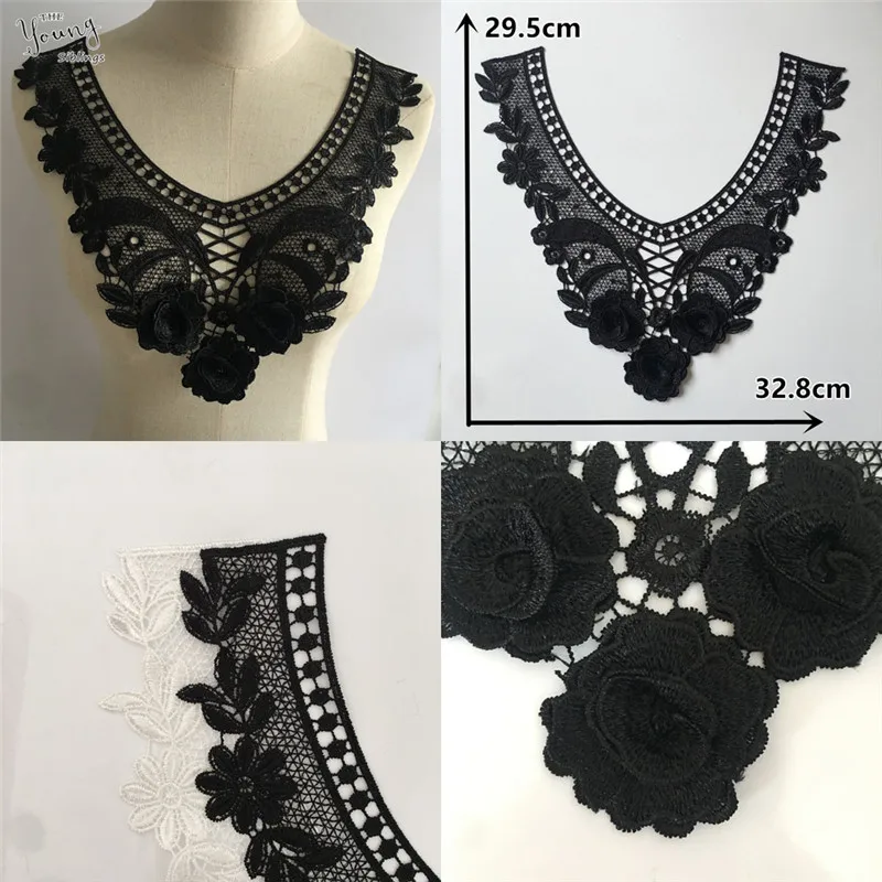 New arrive Flower Pattern Embroidered Neckline Lace Applique Collar Dress Fabric DIY Decorative Clothing Accessories | Дом и сад