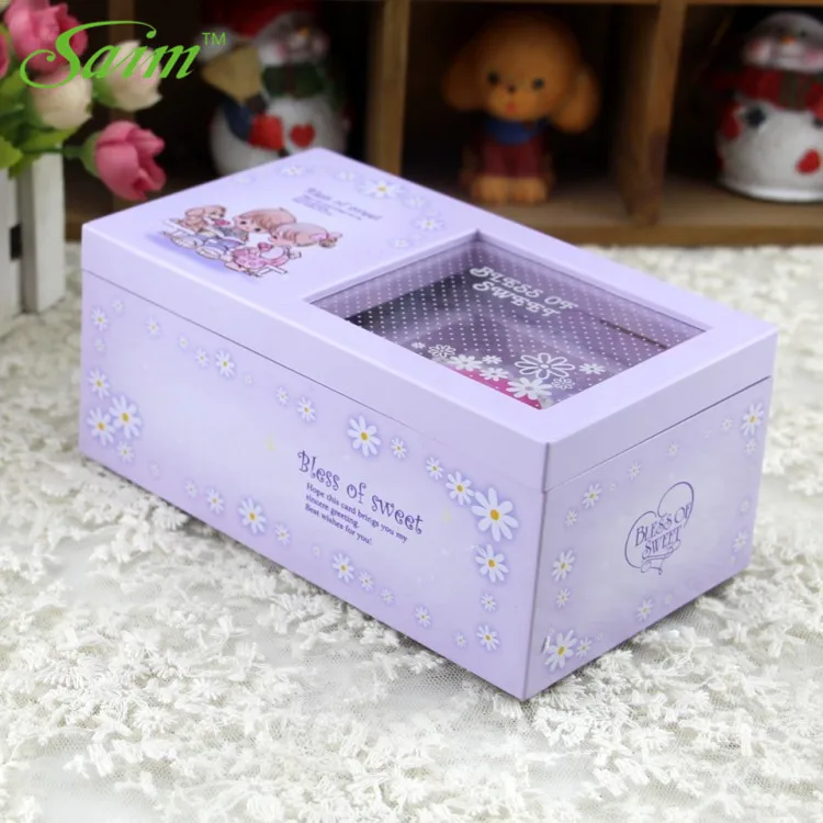 Пластиковая шкатулка Saim креативная музыкальная прямоугольная вращающаяся для